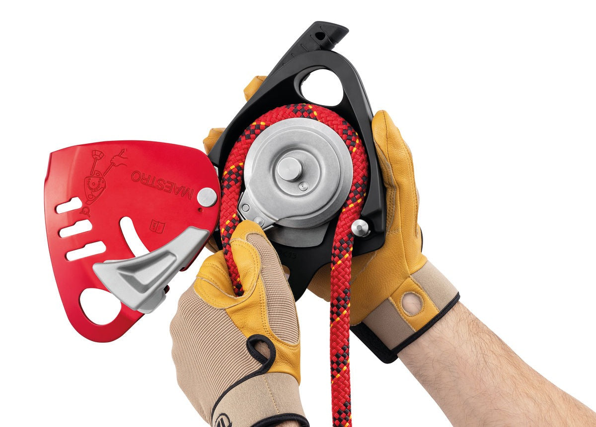 Petzl MAESTRO® L Abseilgerät mit integrierter Seilrolle für schwere Lasten