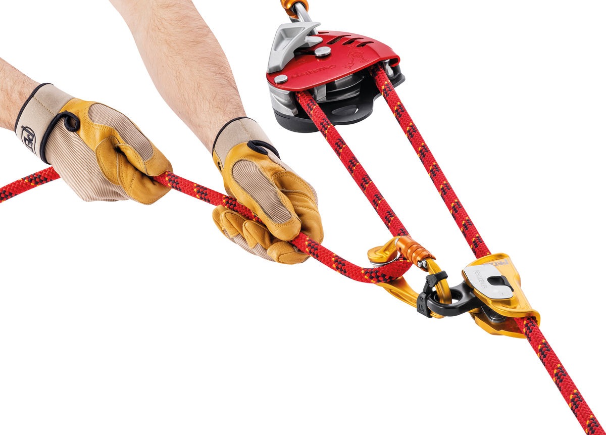 Petzl MAESTRO® L Abseilgerät mit integrierter Seilrolle für schwere Lasten