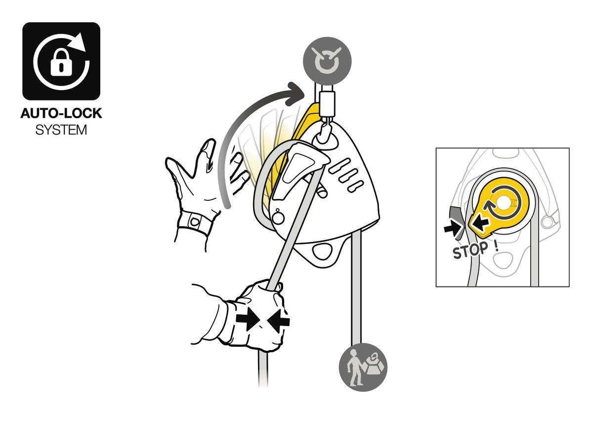 Petzl MAESTRO® L Abseilgerät mit integrierter Seilrolle für schwere Lasten