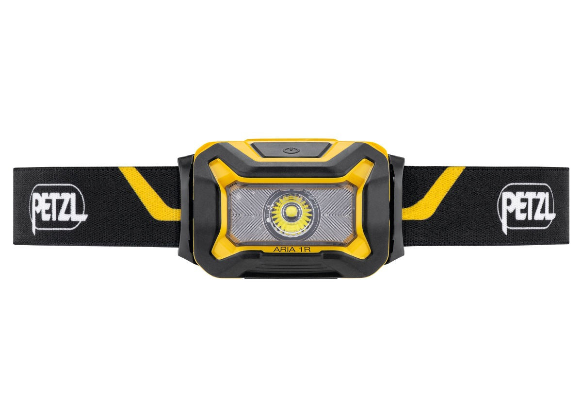 Petzl ARIA® 1R Wiederaufladbare Stirnlampe - Robuste & Wasserdichte Arbeitslampe | 450 Lumen