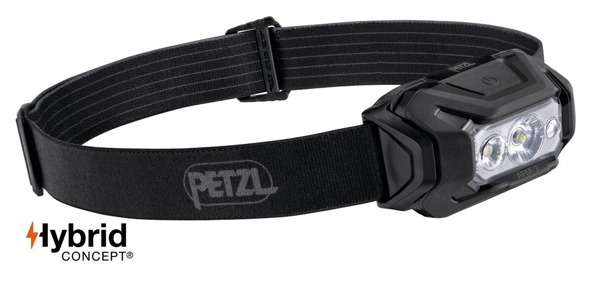 Petzl ARIA® 2 RGB Stirnlampe | Robuste & wasserdichte Profi-Lampe | 450 Lumen, Rot/Grün/Blau-Licht