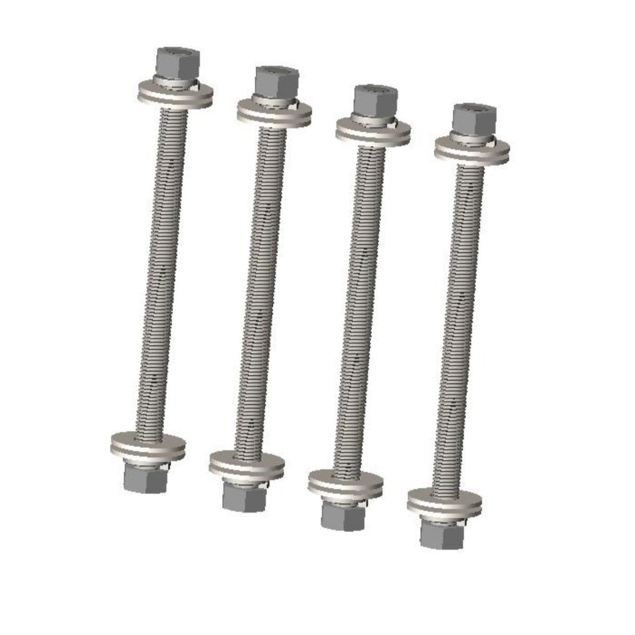 XTIRPA Gewindestangen-Set aus Edelstahl | 3/4-10 x 305mm (4 Stück)