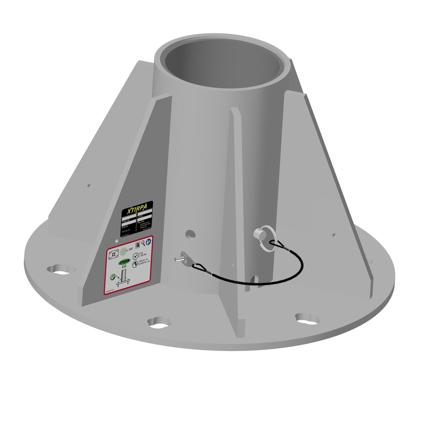 XTIRPA Runder Bodenadapter aus Edelstahl | 140 mm