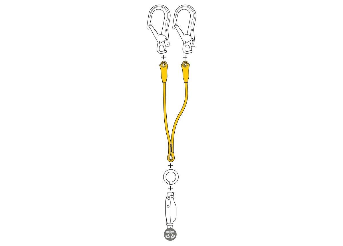 Petzl JANE-Y Doppelverbindungsmittel zur Absturzsicherung | 60 cm & 100 cm
