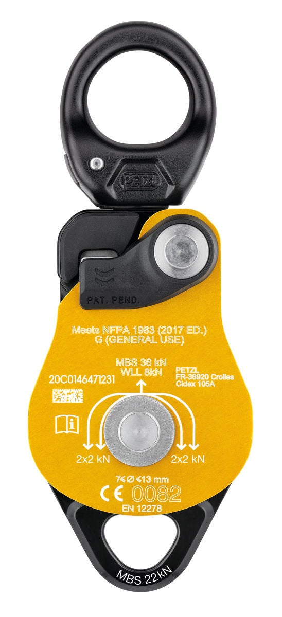 Petzl SPIN L2 Hocheffiziente Doppel-Seilrolle mit Wirbel