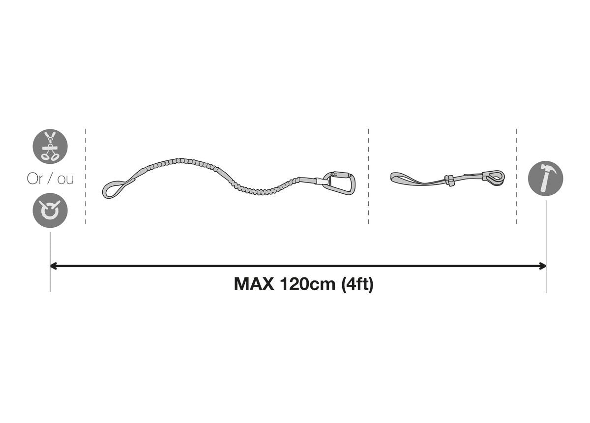 Petzl TOOLEASH Ausziehbare Werkzeugsicherungsschlinge bis 5 kg