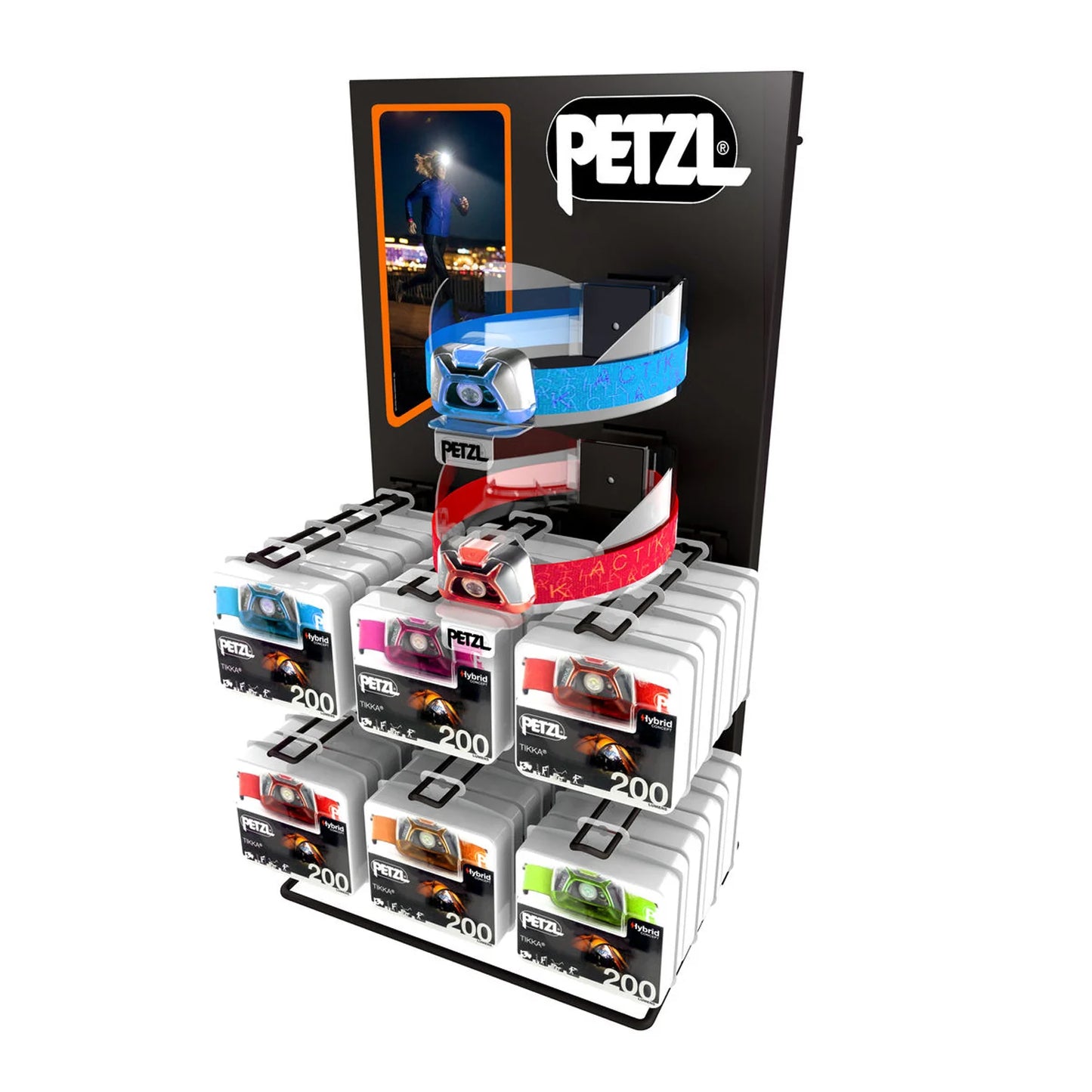 Petzl Präsentationsdisplay für Stirnlampen | Theken- & Wandaufsteller