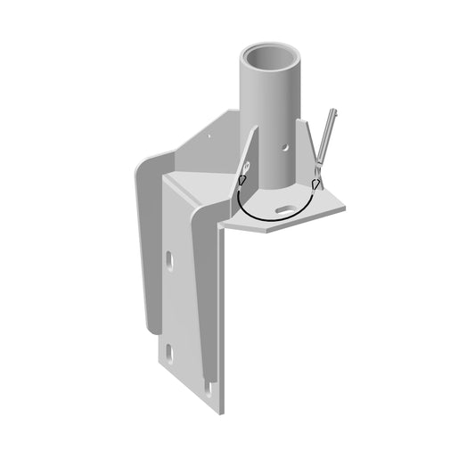 XTIRPA 90° Wandadapter aus Edelstahl für Mastsysteme (76 mm)