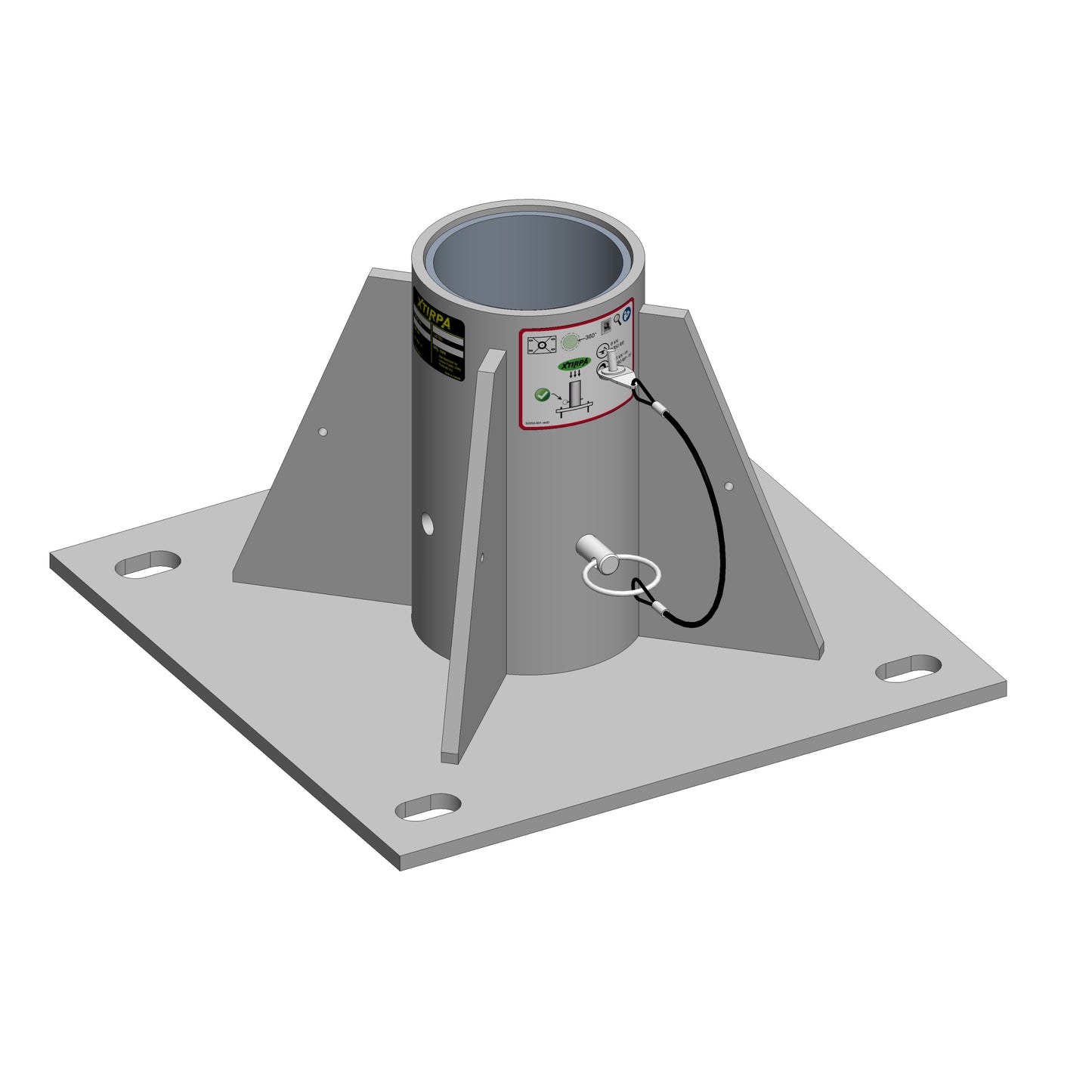 XTIRPA Bodenadapter für zentrale Montage | Edelstahl