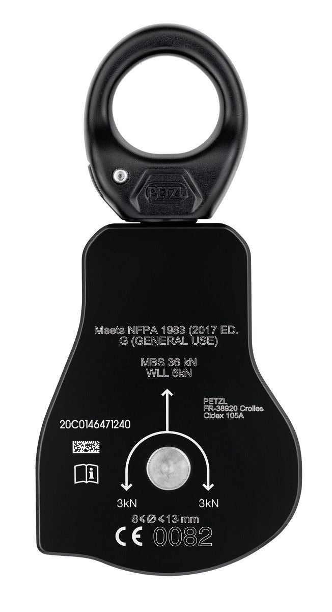 Petzl SPIN L1D Seilrolle mit Rücklaufsperre & Wirbel